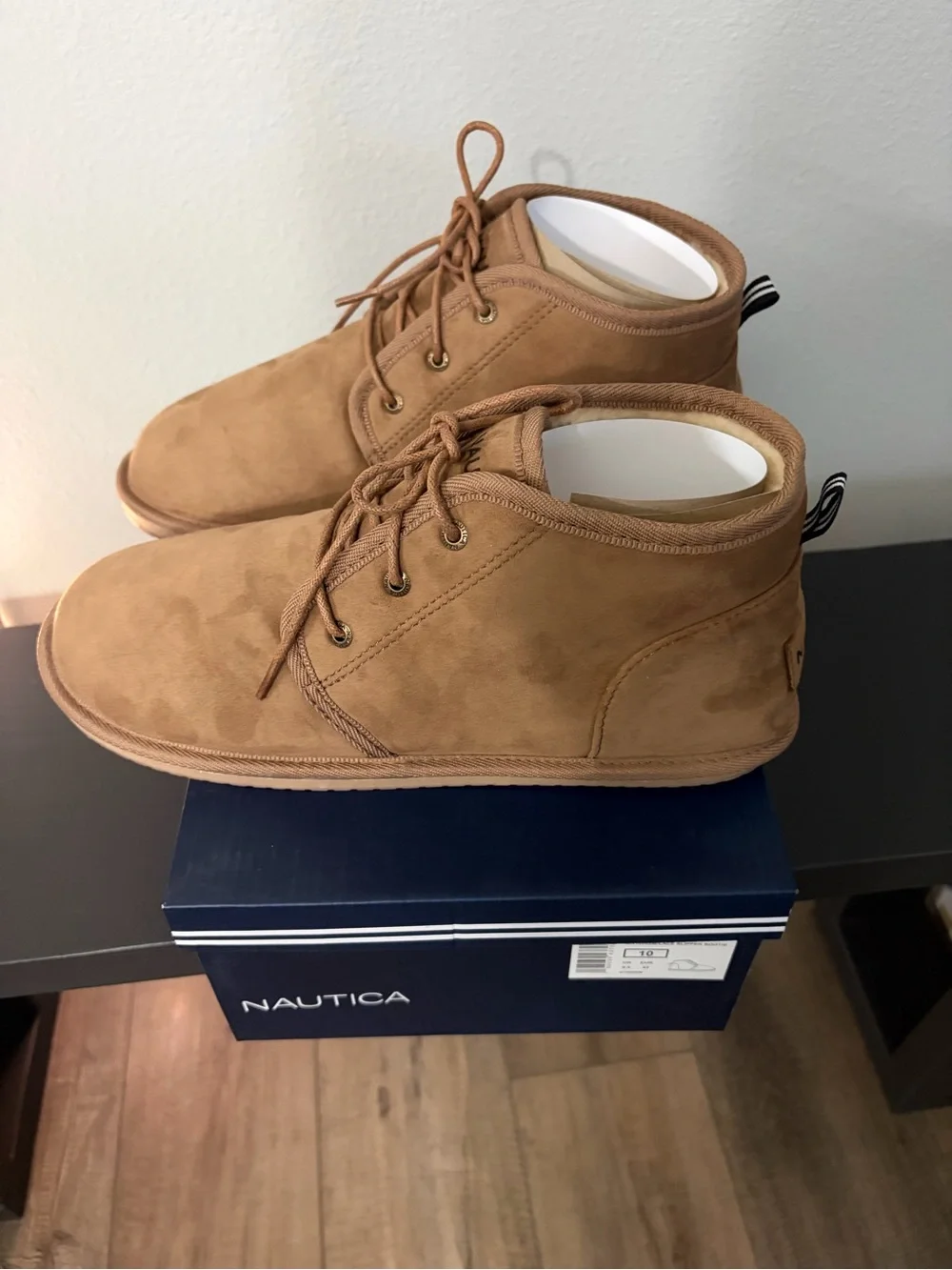 Nautica Men's Size 10 Tan Suede Chukka Boots - Lace-Up Casual